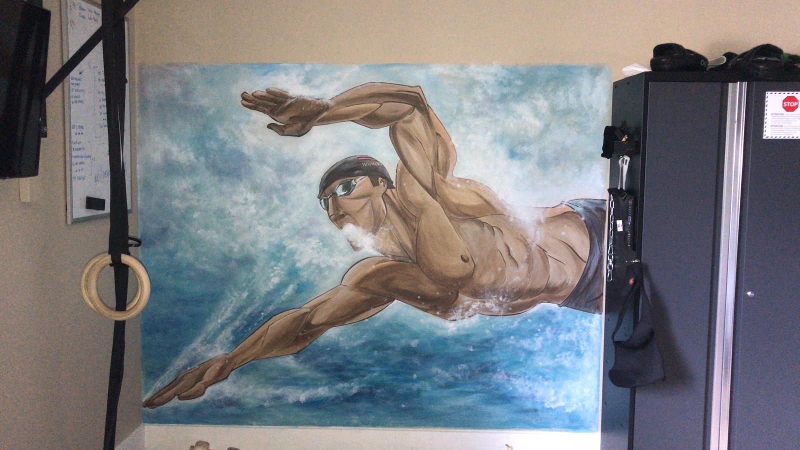 Swimmer mural